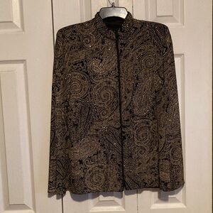 Evening/ Party Jacket…. Size M.  By Alex Evenings. Black and gold sparkles